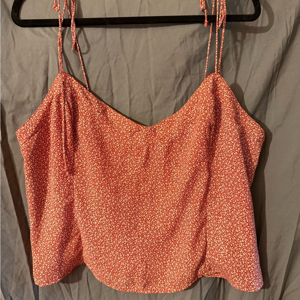 Abercrombie & Fitch Orange Sleeveless Tie Front Camisole
